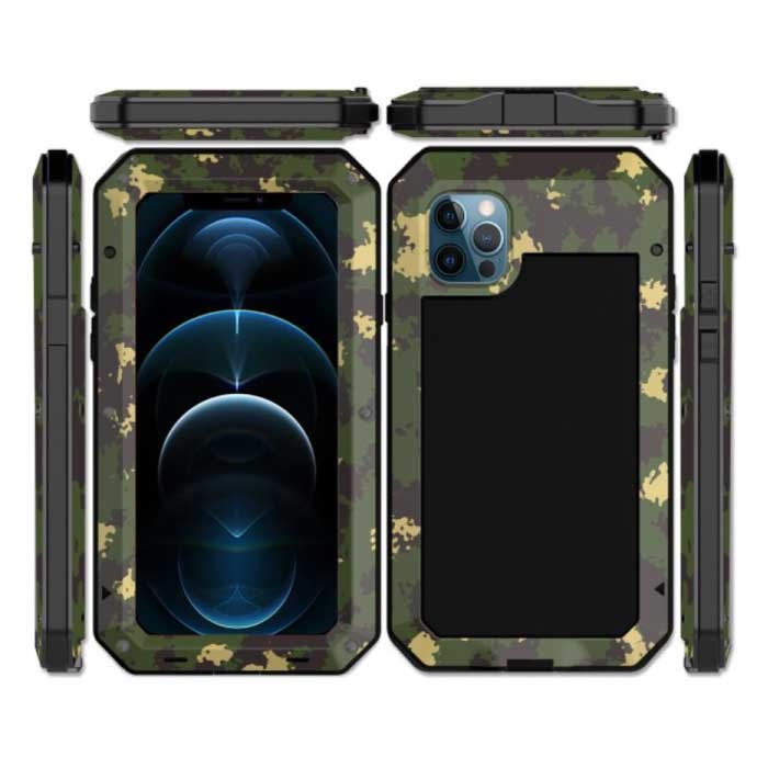 Coque iPhone 7 360° Full Body Cover + Protecteur d'écran - Coque Antichoc Metal Camo