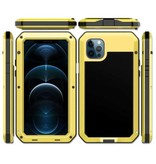 R-JUST iPhone 7 Plus 360° Full Body Case Tank Cover + Displayschutzfolie - Stoßfeste Hülle Metall Gold