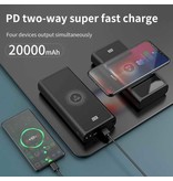 FLOVEME 10.000mAh Draadloze Qi Oplader + Powerbank - Quick Charge 4.0 Noodaccu Batterij Wireless Charger Pad Zwart