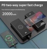 FLOVEME Chargeur Qi sans fil 10 000 mAh + Powerbank - Charge rapide 4.0 Batterie d'urgence Chargeur sans fil Pad Noir