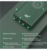 FLOVEME Chargeur Qi sans fil 10 000 mAh + Powerbank - Charge rapide 4.0 Batterie d'urgence Chargeur sans fil Pad Noir