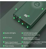 FLOVEME 10,000mAh Wireless Qi Charger + Power Bank - Quick Charge 4.0 Emergency Battery Battery Wireless Charger Pad Green