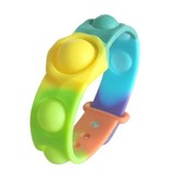 Stuff Certified® Pop It Bracelet - Fidget Anti Stress Toy Bubble Toy Silicona Amarillo-Naranja-Morado-Verde