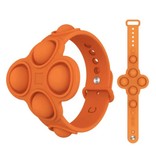 Stuff Certified® Bransoletka Pop It - Fidget Antystresowa Zabawka Bańka Silikonowa Pomarańczowa