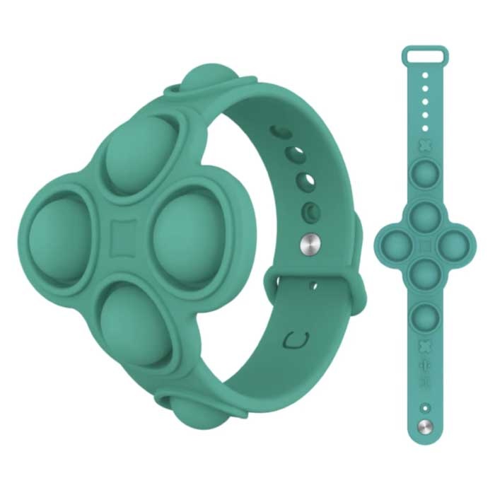 Braccialetto Pop It - Giocattolo antistress Fidget Bubble Toy in silicone verde