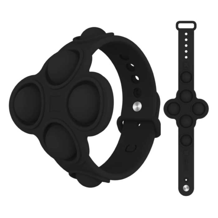 Pop It Bracelet - Fidget Anti Stress Toy Bubble Toy Silicona Negro