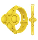 Stuff Certified® Braccialetto Pop It - Giocattolo antistress Fidget Bubble Toy Silicone Giallo