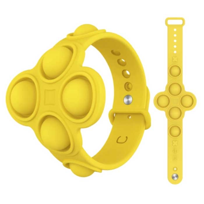 Pop It Armband - Fidget Anti Stress Speelgoed Bubble Toy Siliconen Geel