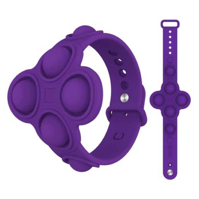Stuff Certified® Pop It Armband - Zappeln Anti Stress Spielzeug Blase Spielzeug Silikon Lila