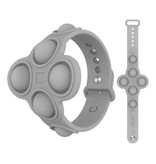 Stuff Certified® Pop It Armband - Fidget Anti Stress Toy Bubble Toy Silikon Grau