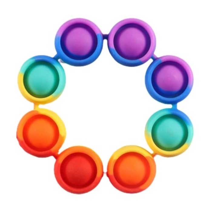 Braccialetto Pop It - Giocattolo antistress Fidget Bubble Toy Arcobaleno in silicone