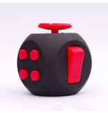 Stuff Certified® Fidget Cube 6 lati - Giocattolo antistress Fidget in silicone ABS nero-rosso