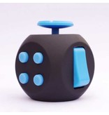 Stuff Certified® Fidget Cube 6 Côtés - Fidget Anti Stress Toy Silicone ABS Noir-Bleu