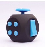 Stuff Certified® Fidget Cube 6 lati - Giocattolo antistress Fidget in silicone ABS nero-blu