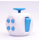 Stuff Certified® Fidget Cube 6 Sides - Fidget Anty Stres Zabawka Silikon ABS Biało-Niebieski