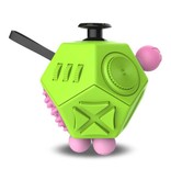 Stuff Certified® Fidget Cube 12 Sides - Fidget Anti Stress Toy Silicone ABS Green