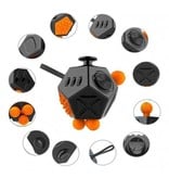 Stuff Certified® Fidget Cube 12 Sides - Fidget Anti Stress Toy Silicone ABS Orange
