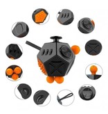 Stuff Certified® Friemelkubus 12 Zijden - Fidget Anti Stress Speelgoed Siliconen ABS Oranje