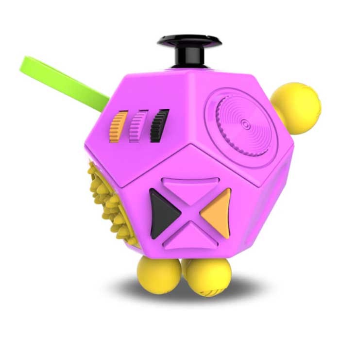 Fidget Cube 12 Seiten - Fidget Anti Stress Spielzeug Silikon ABS Pink