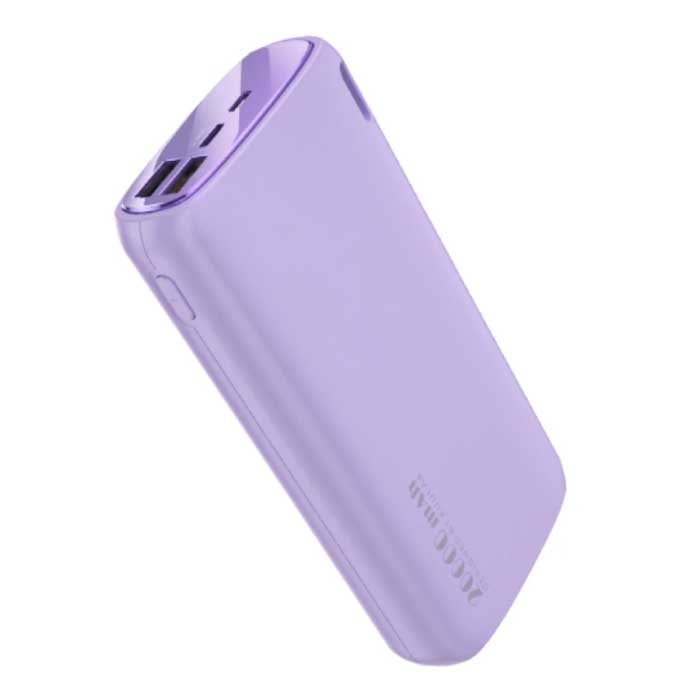 18W Powerbank 20.000mAh - PD/QC3.0 met 3 USB Poorten - Externe Noodaccu Batterij Oplader Charger Paars