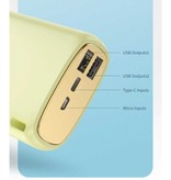 Kuulaa Powerbank 20.000mAh - 2.1A mit 2 USB-Anschlüssen - Externes Notfall-Akku Ladegerät Ladegerät Gelb