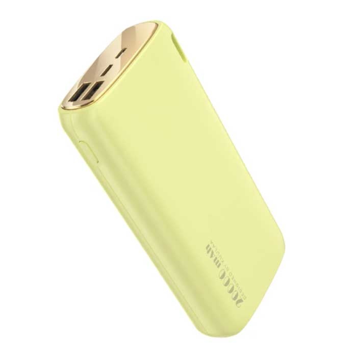 Powerbank 20.000mAh - 2.1A with 2 USB Ports - External Emergency Battery Battery Charger Charger Yellow