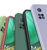 My choice Xiaomi Mi 10T Square Silicone Hoesje - Zachte Matte Case Liquid Cover Donkergroen