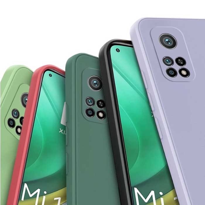 My choice Funda de silicona cuadrada Xiaomi Redmi Note 10 - Funda mate suave Funda líquida Azul