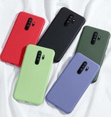 My choice Xiaomi Redmi Note 10S Square Silicone Hoesje - Zachte Matte Case Liquid Cover Donkerpaars