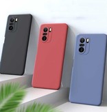 My choice Xiaomi Redmi Note 10 Square Silicone Hoesje - Zachte Matte Case Liquid Cover Donkerpaars