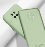 My choice Custodia in silicone quadrata per Xiaomi Redmi 9 - Cover liquida morbida opaca verde
