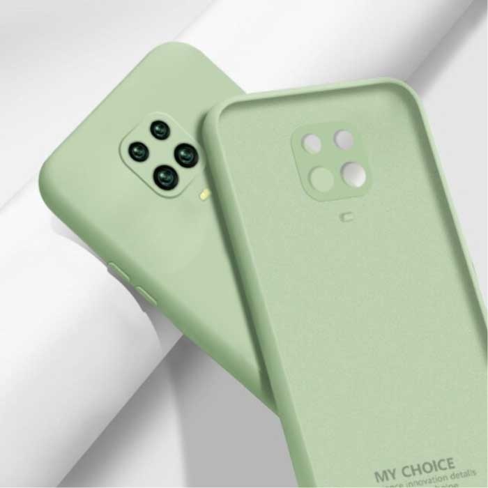 My choice Kwadratowe silikonowe etui do Xiaomi Mi 10T - miękki matowy pokrowiec w płynie zielony