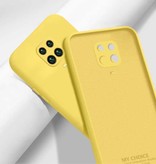 My choice Xiaomi Redmi Note 7 Carré Silicone Case - Soft Matte Case Liquid Cover Jaune