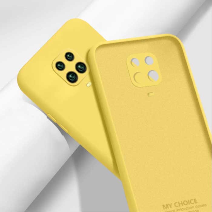 Custodia in silicone quadrata per Xiaomi Redmi Note 7 - Cover liquida morbida opaca gialla