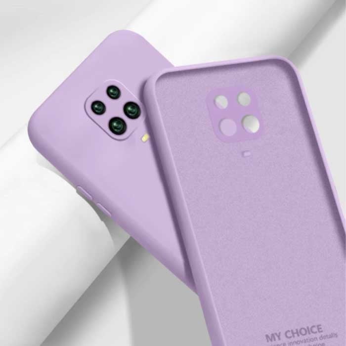 Funda de silicona cuadrada Xiaomi Redmi Note 9T - Funda mate suave Funda líquida Morado