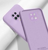 My choice Xiaomi Redmi Note 9 Pro Kwadratowy silikonowy pokrowiec - miękki matowy pokrowiec z płynnym pokrowcem fioletowy