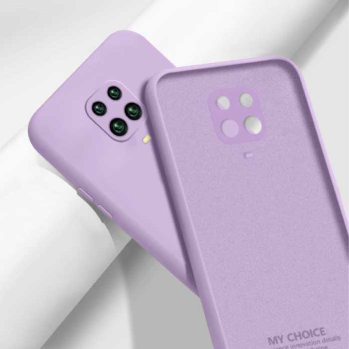 My choice Xiaomi Redmi Note 8 Pro Carré Silicone Case - Soft Matte Case Liquid Cover Violet