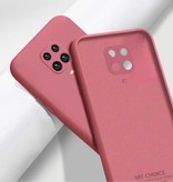 My choice Xiaomi Redmi Note 9 Square Silicone Case - Soft Matte Case Liquid Cover Dark Pink
