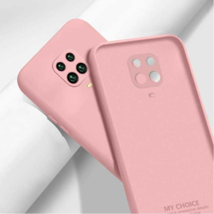 Xiaomi Mi 10T Lite Square Silicone Case - Soft Matte Case Liquid Cover Pink