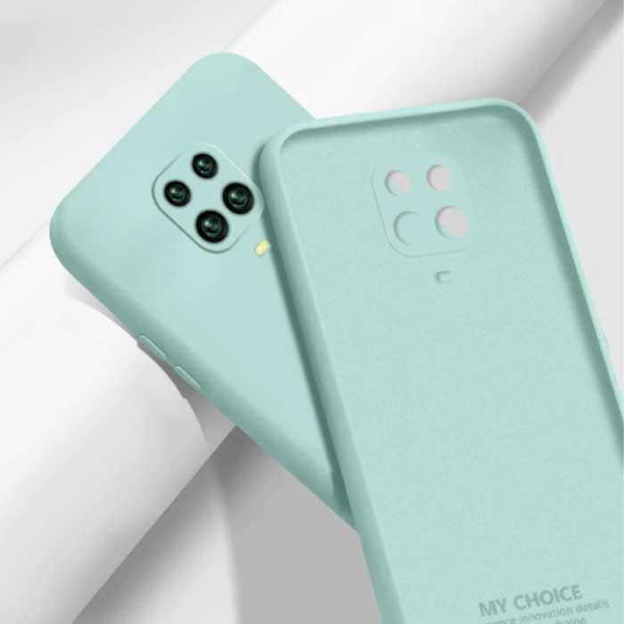 Funda de silicona cuadrada Xiaomi Redmi Note 7 - Funda mate suave Funda líquida Verde claro