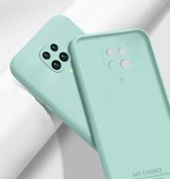 My choice Xiaomi Redmi Note 9 Carré Silicone Case - Soft Matte Case Liquid Cover Light Green