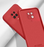 My choice Xiaomi Redmi 9A Kwadratowe Silikonowe Etui - Miękki Matowy Pokrowiec Ciecz Czerwony