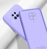 My choice Xiaomi Poco X3 Pro NFC Kwadratowe silikonowe etui - Miękki matowy pokrowiec Płynny pokrowiec Jasnofioletowy