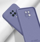 My choice Xiaomi Redmi Note 9 Pro Square Silicone Case - Soft Matte Case Liquid Cover Violet foncé