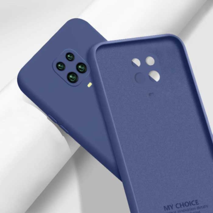 Custodia in silicone quadrata per Xiaomi Redmi Note 8 - Cover liquida morbida opaca blu