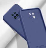 My choice Custodia in silicone quadrata per Xiaomi Mi 10T Pro - Cover liquida morbida opaca blu
