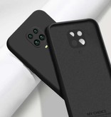 My choice Custodia in silicone quadrata per Xiaomi Mi 10T - Cover liquida morbida opaca nera