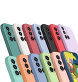 My choice Samsung Galaxy S21 Square Silicone Hoesje - Zachte Matte Case Liquid Cover Donkergroen