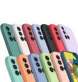 My choice Samsung Galaxy A50 Square Silicone Hoesje - Zachte Matte Case Liquid Cover Donkerpaars