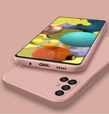 My choice Samsung Galaxy A72 Kwadratowe Silikonowe Etui - Miękkie Matowe Etui Płynne Różowe